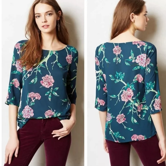 Anthropologie HD in Paris Eira Floral blouse - Picture 1 of 6